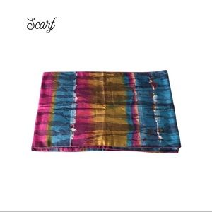 FUSHIA, TEAL, GOLD, PURPLE, WHITE SCARF